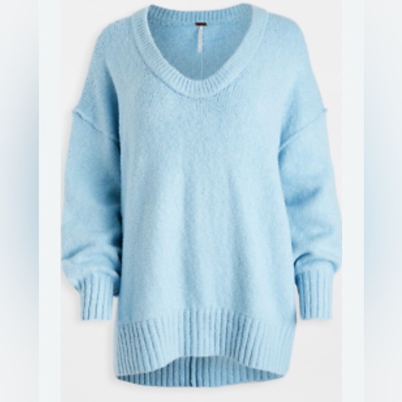 NWT Free People Brookside knit Tunic in Starlight Blue size S - Picture 4 of 13